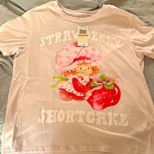 8/$20 Hybrid Apparel Strawberry Shortcake Pink Tee Small NWT